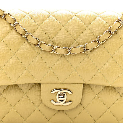 Chanel Caviar Quilted Medium Double Flap Light Green 7 of 9