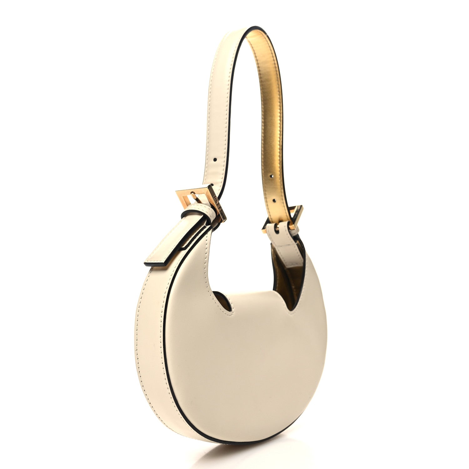 Fendi Vitello King Mini Cookie Hobo Bag White Ice 3 of 11