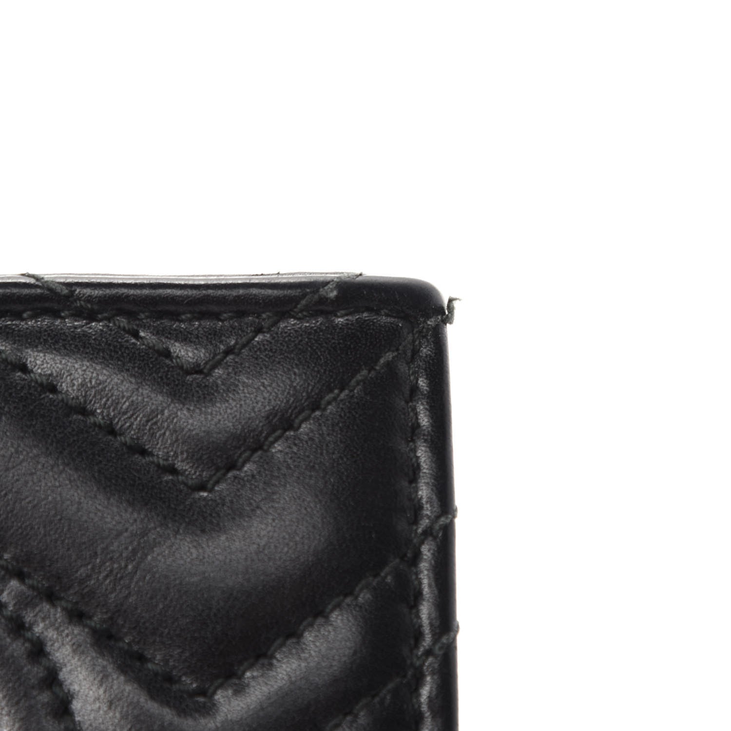 Gucci Calfskin Matelasse GG Marmont Card Case Wallet Black 6 of 9