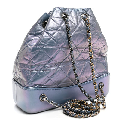 Chanel Iridescent Lambskin Calfskin Quilted Gabrielle Backpack Light Purple 3 of 10