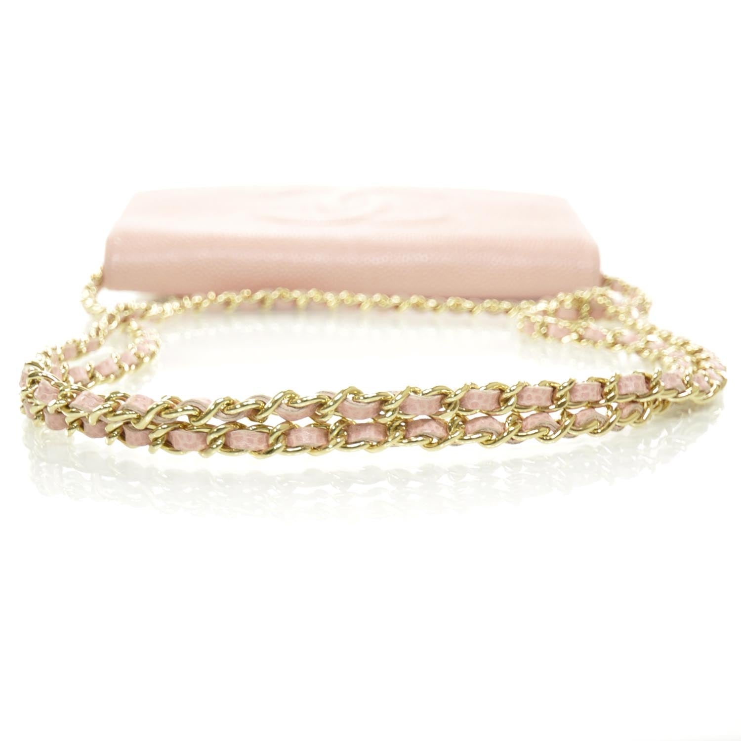 Chanel Caviar Wallet on Chain WOC Pink GHW 6 of 9