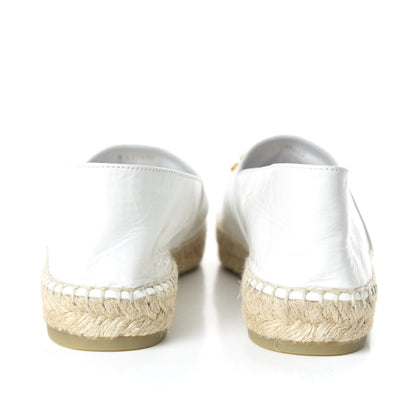 Chanel Patent Calfskin Crystal CC Espadrilles 40 White Black 6 of 10