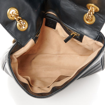 Gucci Calfskin Matelasse Medium GG Marmont Shoulder Bag Black 5 of 11