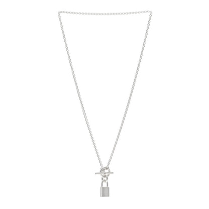 Hermes Sterling Silver Cadenas Kelly Lock Pendant Necklace 3 of 4