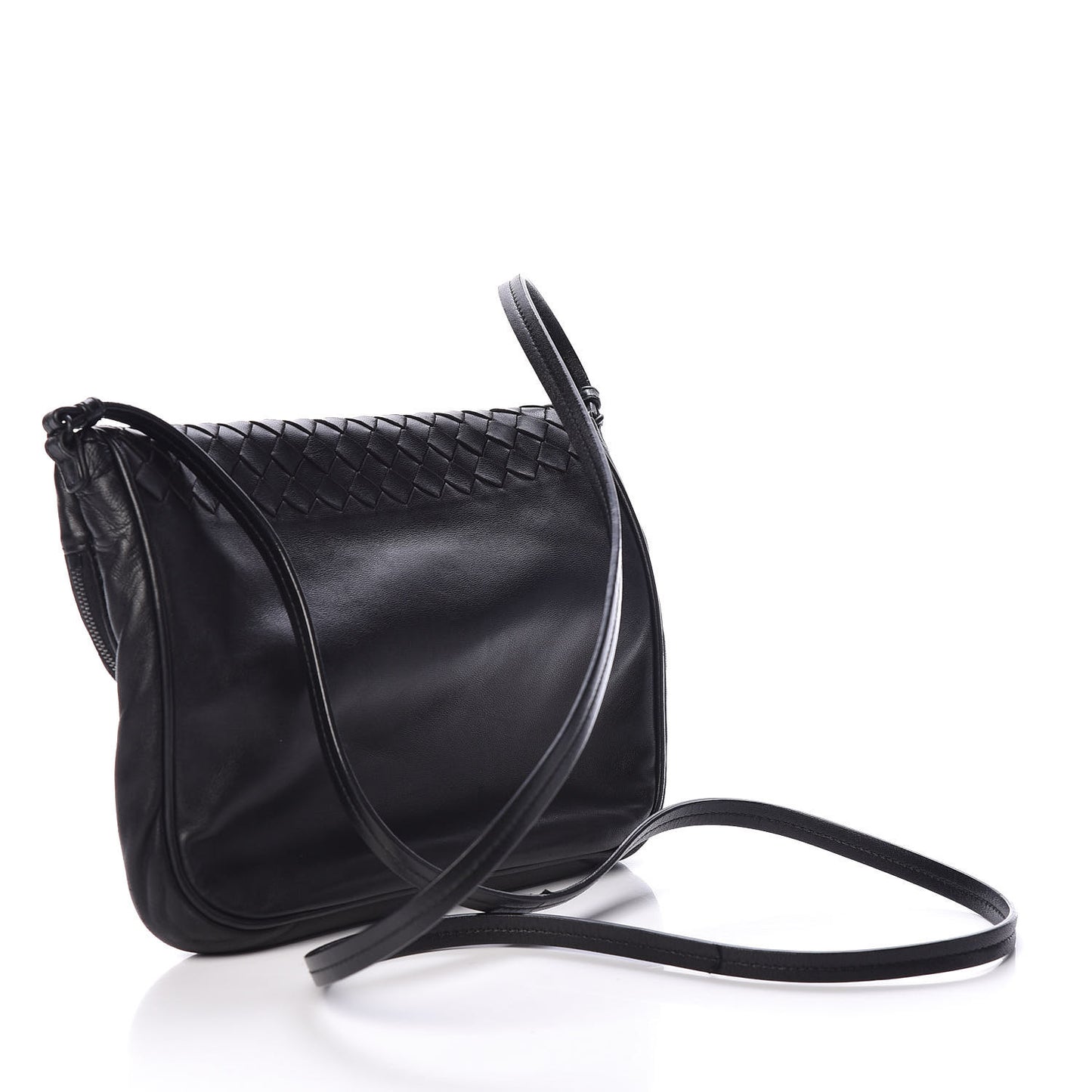 Nappa Intrecciato Crossbody Bag Black