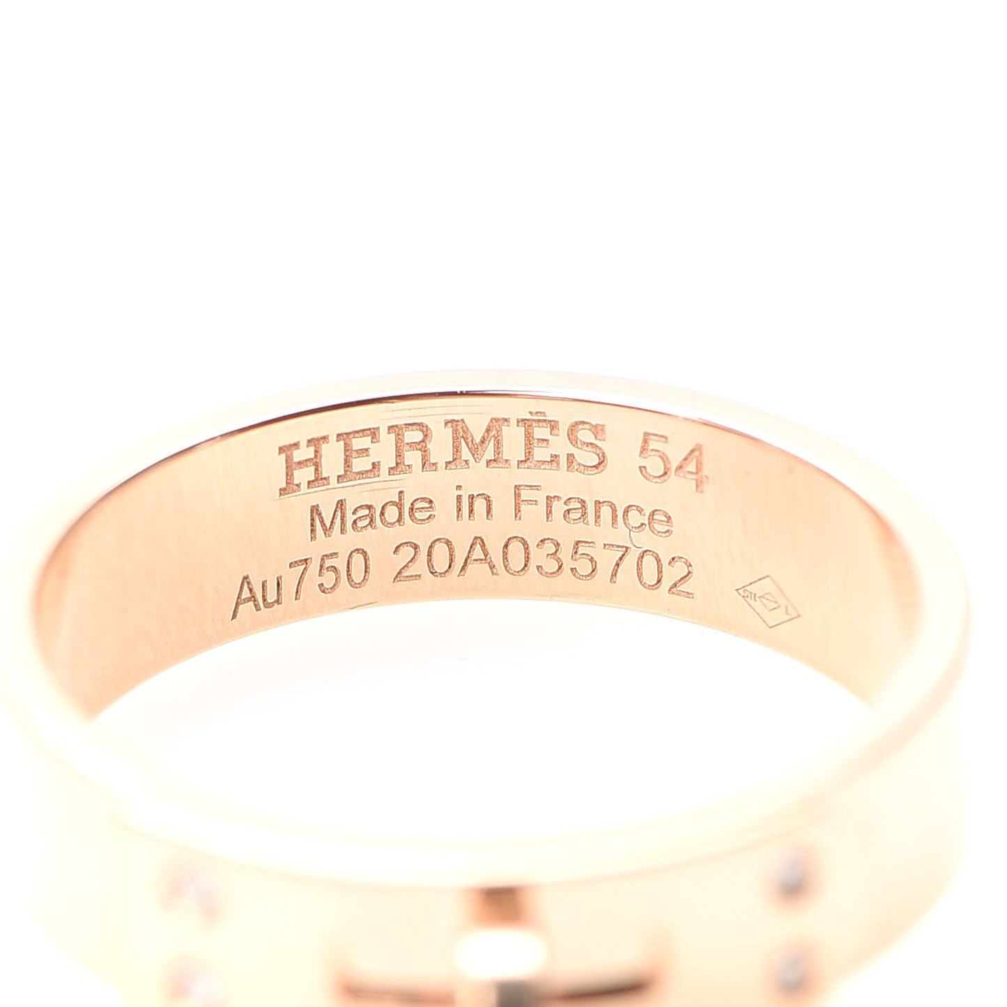 18K Rose Gold Diamond PM Kelly Ring 54 6.75