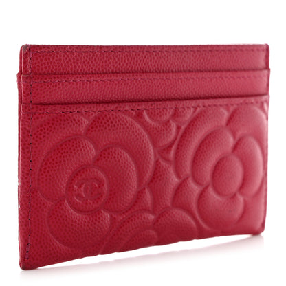 Chanel Caviar Camellia Embossed Card Holder Fuchsia 3 of 10