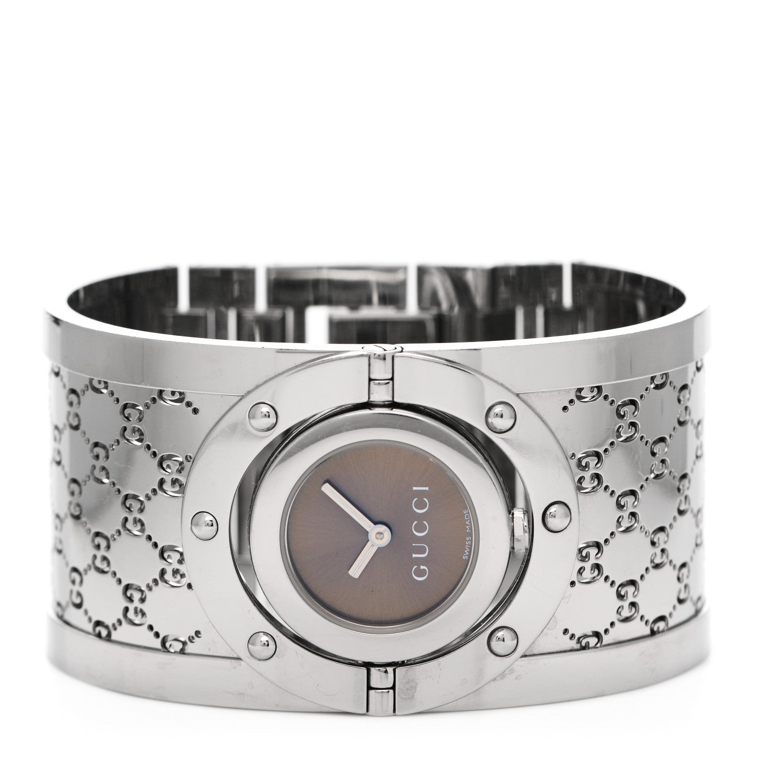 Gucci Stainless Steel 33mm Twirl Quartz Watch Brown 2 of 4