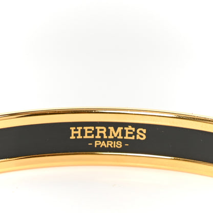 Hermes Enamel Printed Extra Narrow Uni Bracelet 70 Black 4 of 5