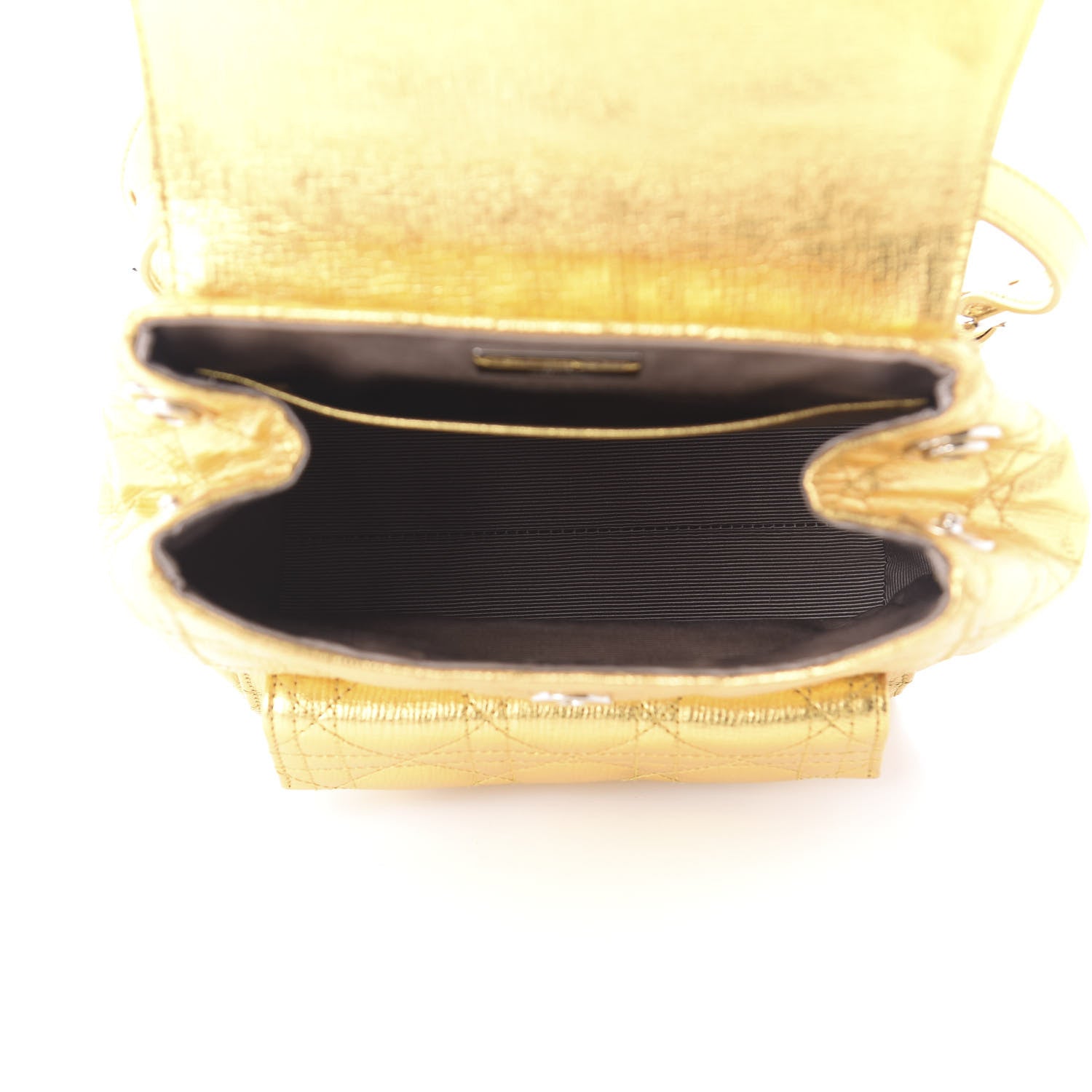 Christian Dior Metallic Grained Calfskin Small Stardust Backpack Gold 4 of 8