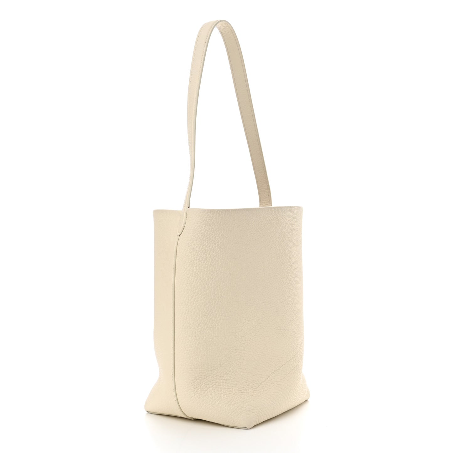 Grained Calfskin Medium N/S Park Tote Ivory