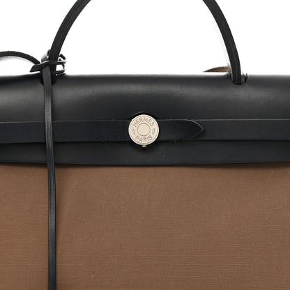 Hermes Toile Officier Vache Hunter Herbag Zip 31 PM Etoupe Bleu Indigo 9 of 14