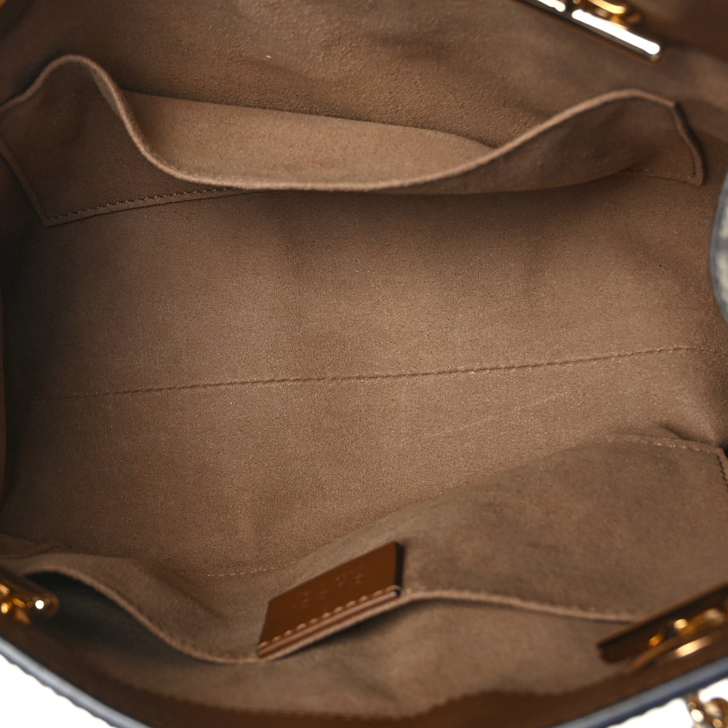 GG Supreme Monogram Calfskin Small Padlock Tote Beige Ebony Tuscany