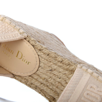 Christian Dior Canvas Embroidered Granville Ankle Tie Espadrille Wedges 36 Cream 16 of 24