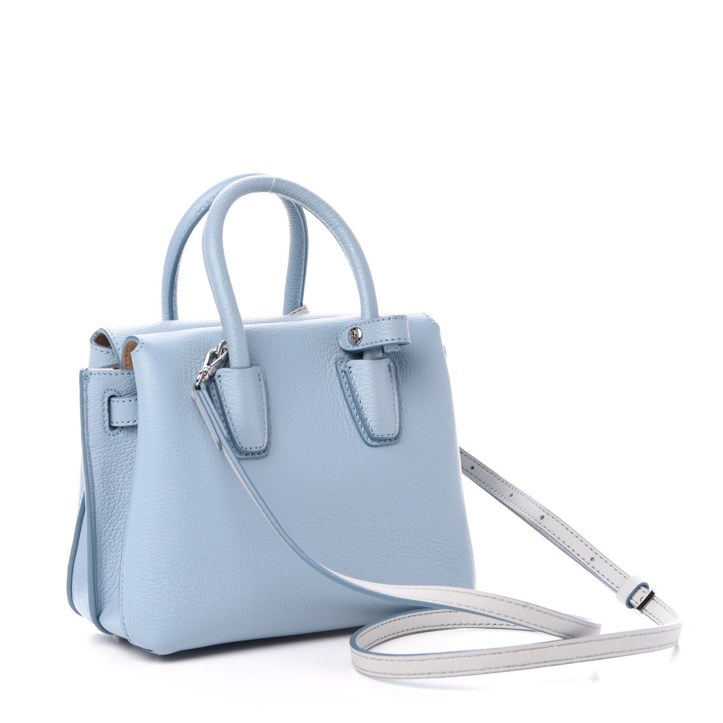 Grained Calfskin Mini Milla Tote Sky Blue