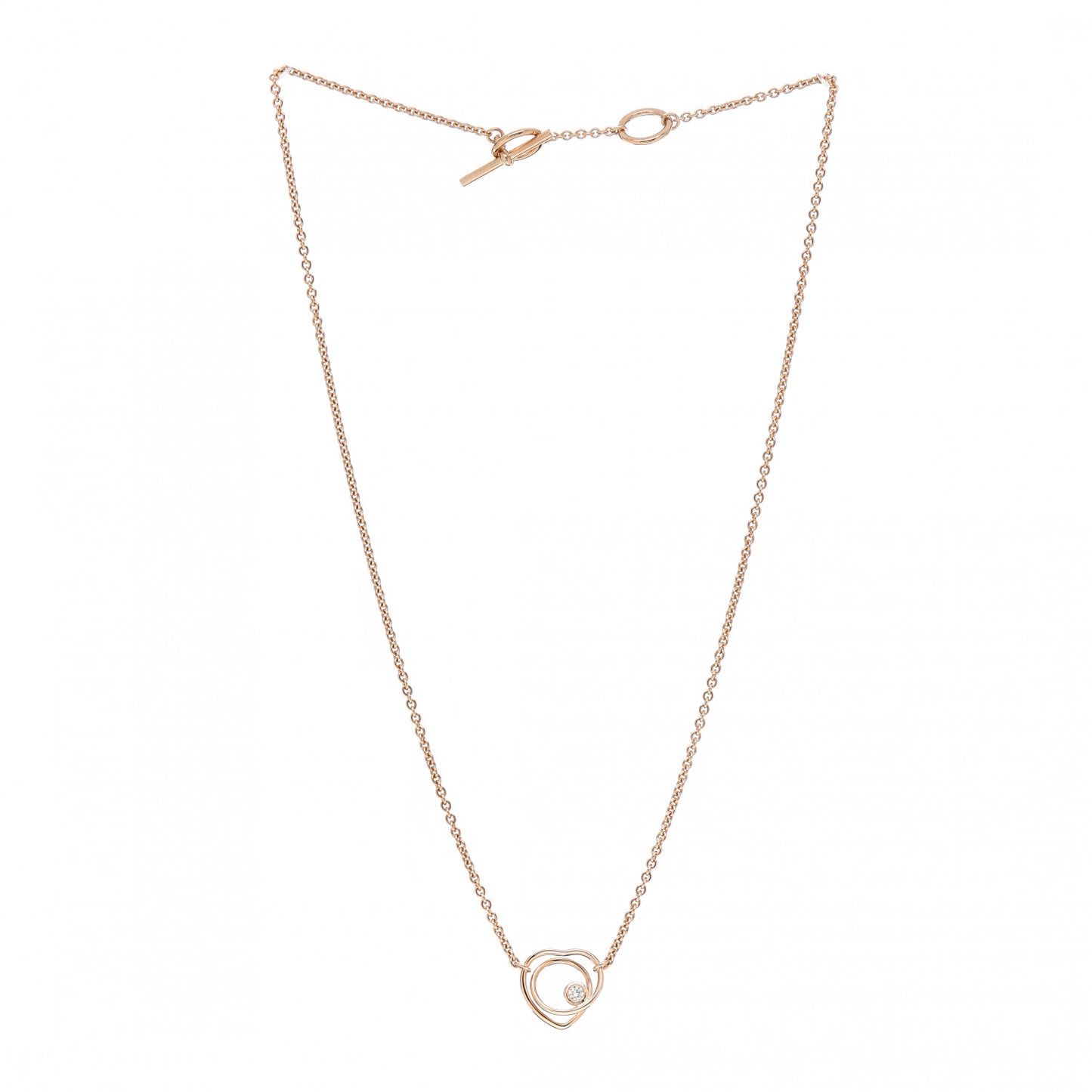18K Rose Gold Diamond TPM Vertige Coeur Necklace SH