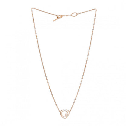 Hermes 18K Rose Gold Diamond TPM Vertige Coeur Necklace SH 3 of 5