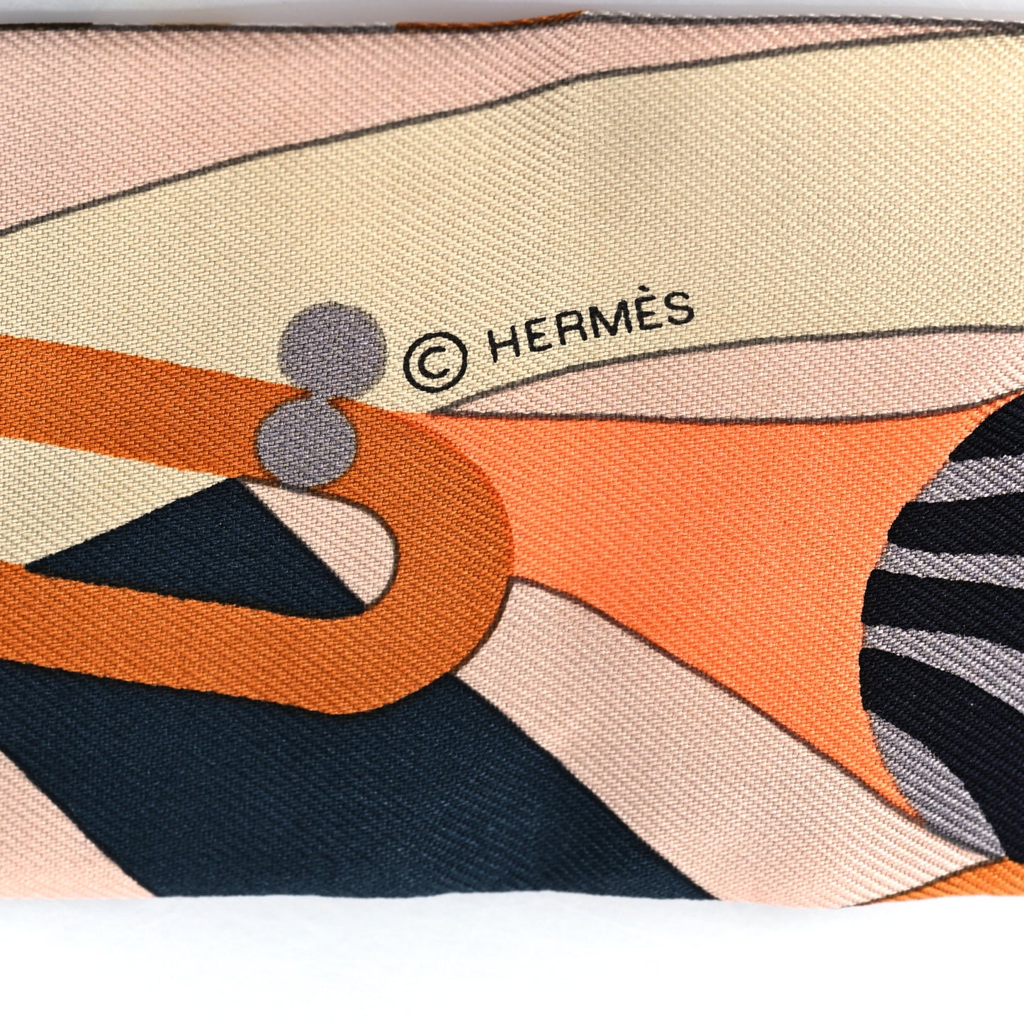 Silk Parade En Fanfare Twilly Noir Caramel Gris