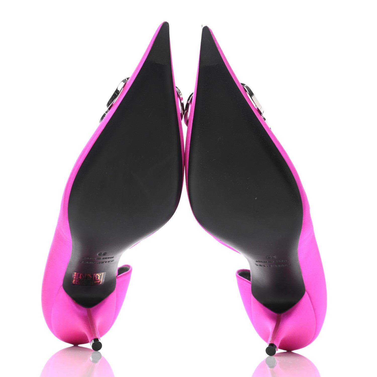 Balenciaga Satin Talon d'Orsay Pumps 39 Rose Fuchsia 5 of 11