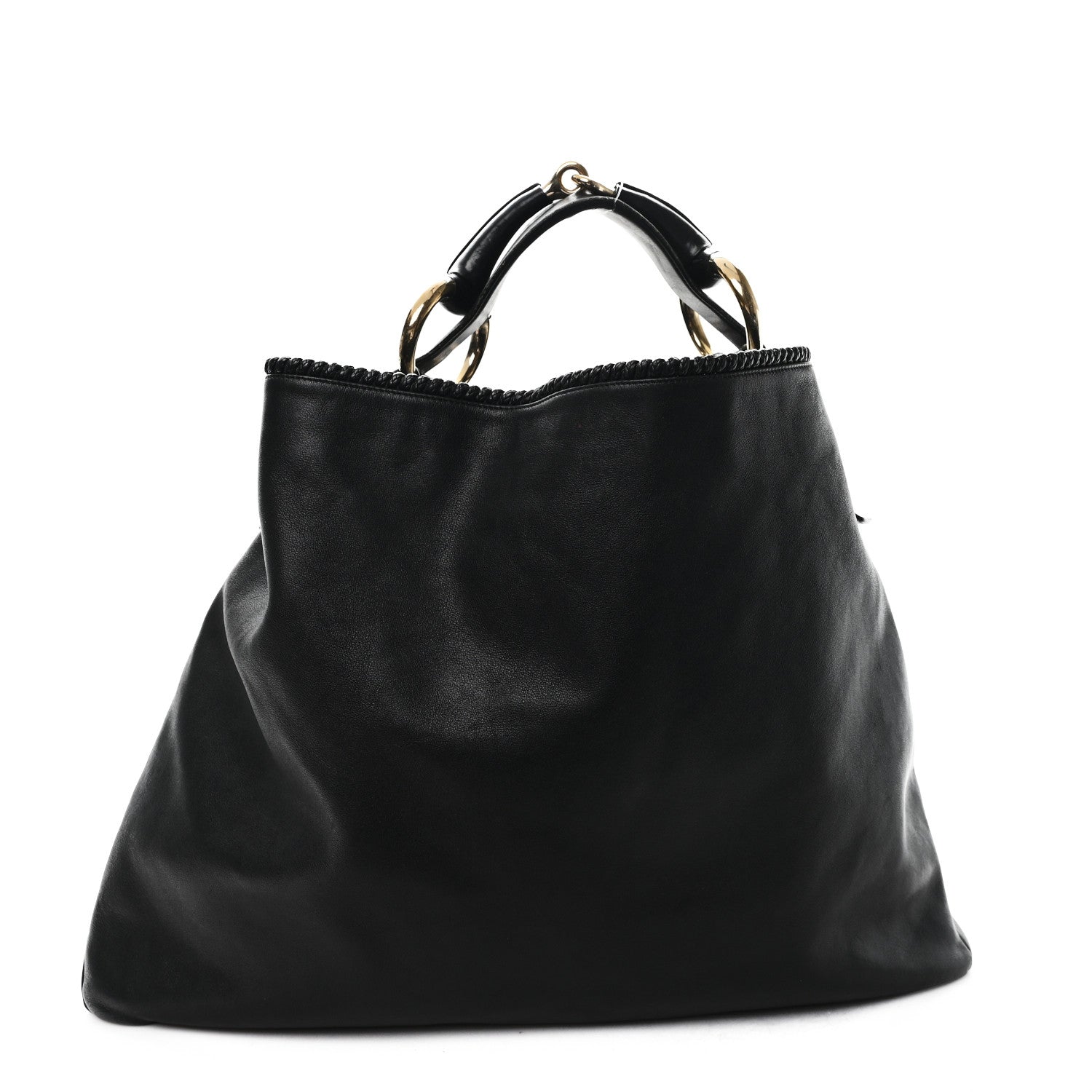 Gucci Calfskin Large Horsebit Chain Hobo Black 1 of 12