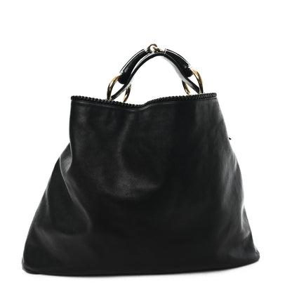 Gucci Calfskin Large Horsebit Chain Hobo Black 1 of 12
