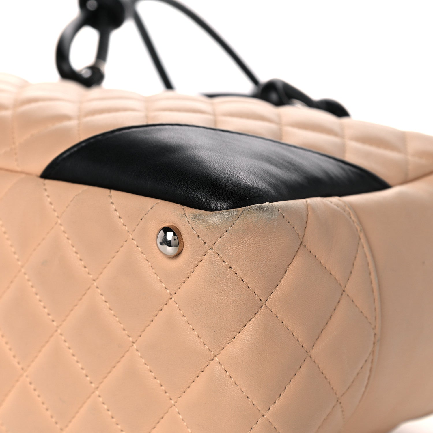 Chanel Calfskin Quilted Large Cambon Bowler Beige Black 9 of 19