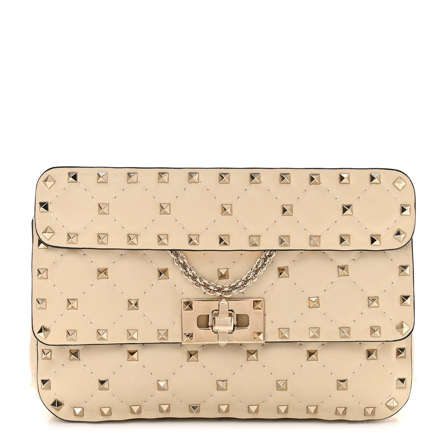 Valentino Garavani Nappa Small Rockstud Spike Shoulder Bag Light Ivory 1 of 9
