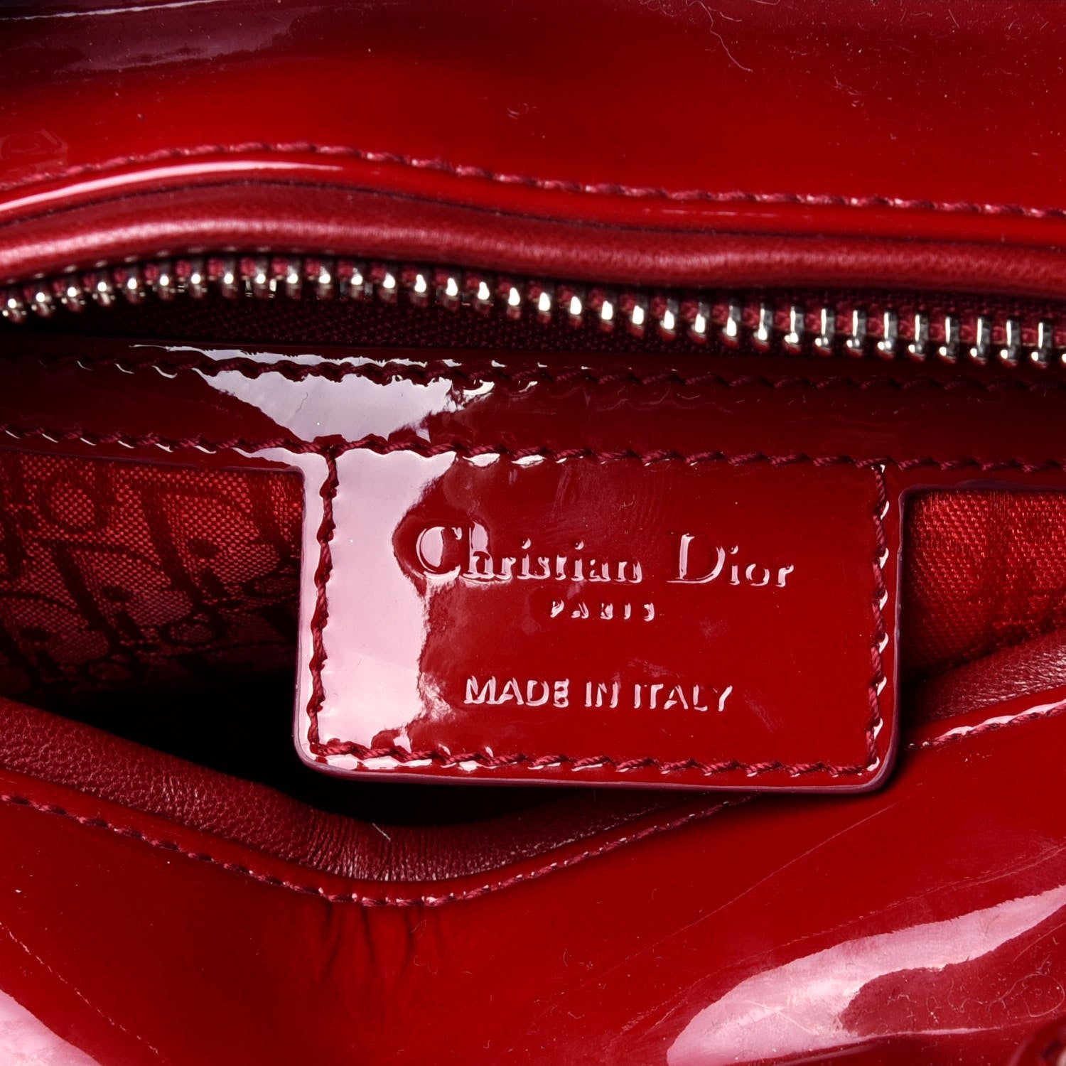 Christian Dior Patent Cannage Medium Lady Dior Red 6 of 11