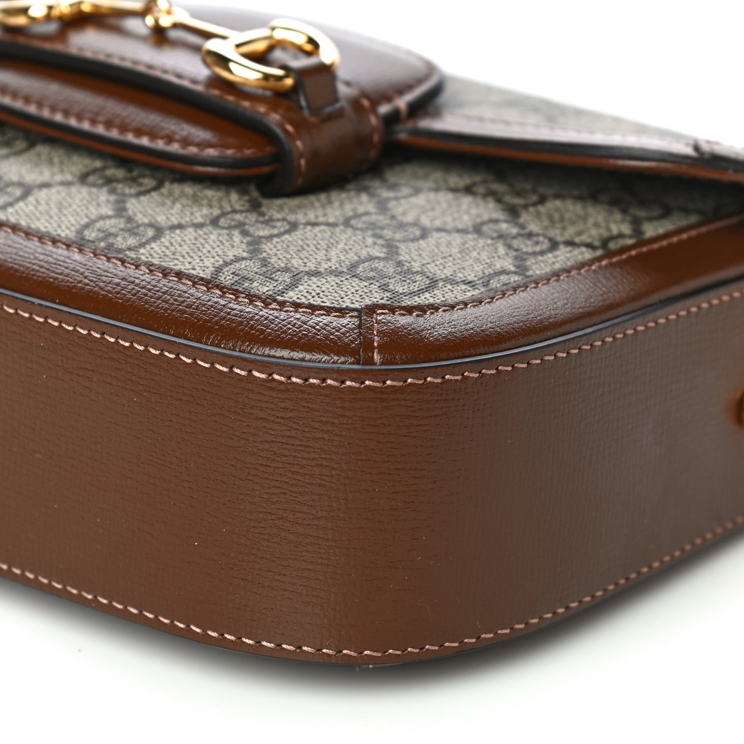 Gucci GG Supreme Monogram Web Mini Horsebit 1955 Shoulder Bag Beige Brown Sugar 12 of 12