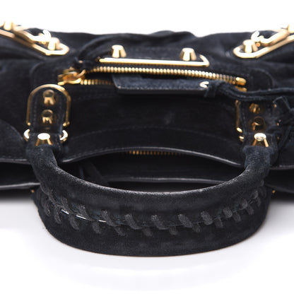 Balenciaga Baby Daim Suede Gold Metallic Edge Hardware Mini City Black 10 of 12
