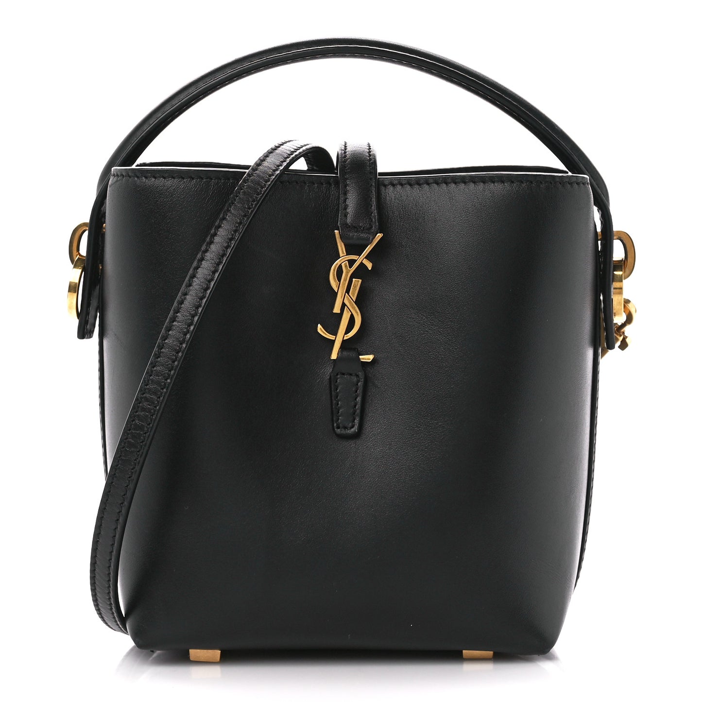 Shiny Calfskin Le 37 Mini Bucket Bag Black