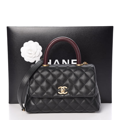 Chanel Caviar Lizard Embossed Quilted Mini Coco Handle Flap Black 11 of 11