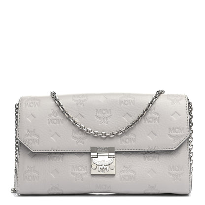 MCM Calfskin Ottomar Wallet On Chain Grey 1 of 10
