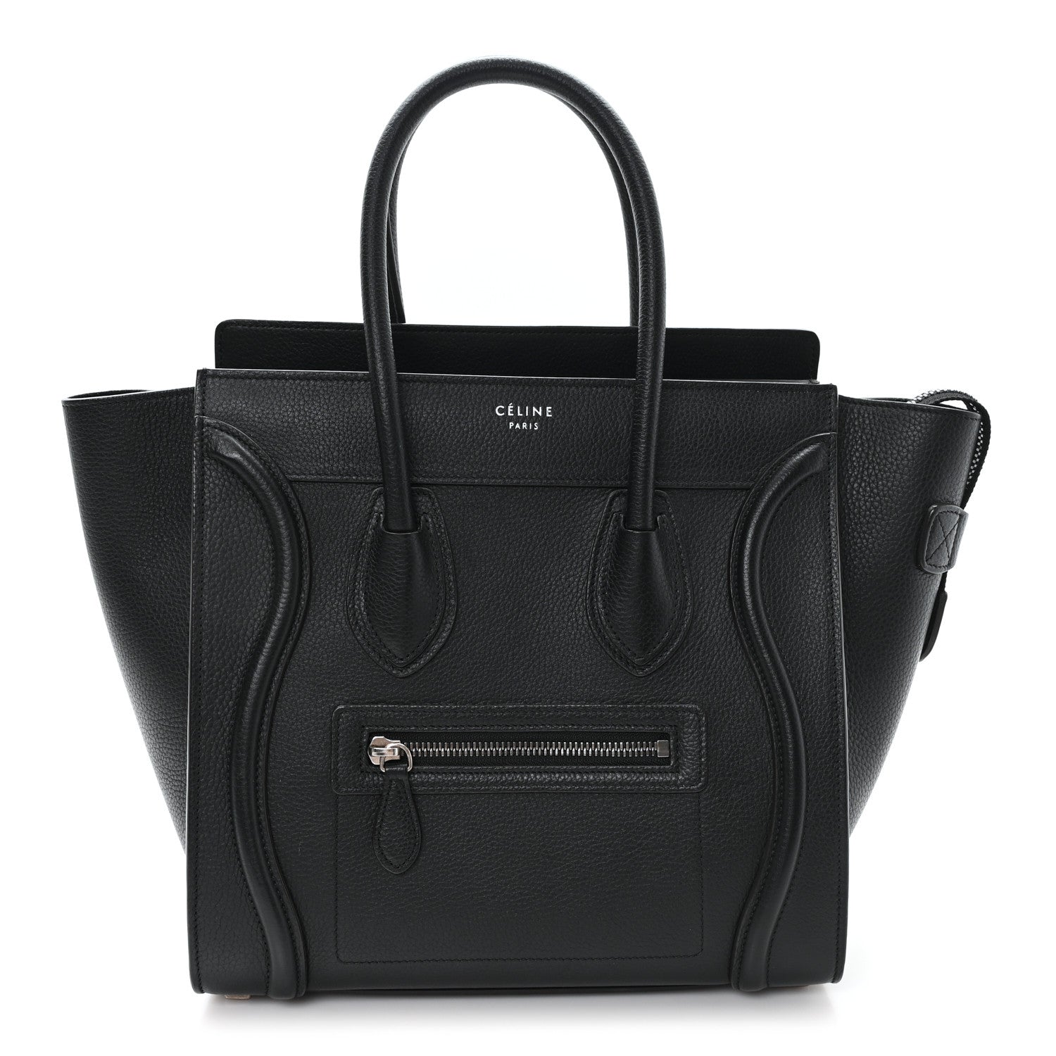 Celine Drummed Calfskin Micro Luggage Black 1 of 10
