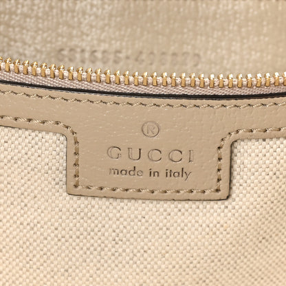 Gucci GG Supreme Monogram Textured Dollar Calfskin Web Medium Ophidia Shopping Tote Beige Mystic White Oatmeal 6 of 10
