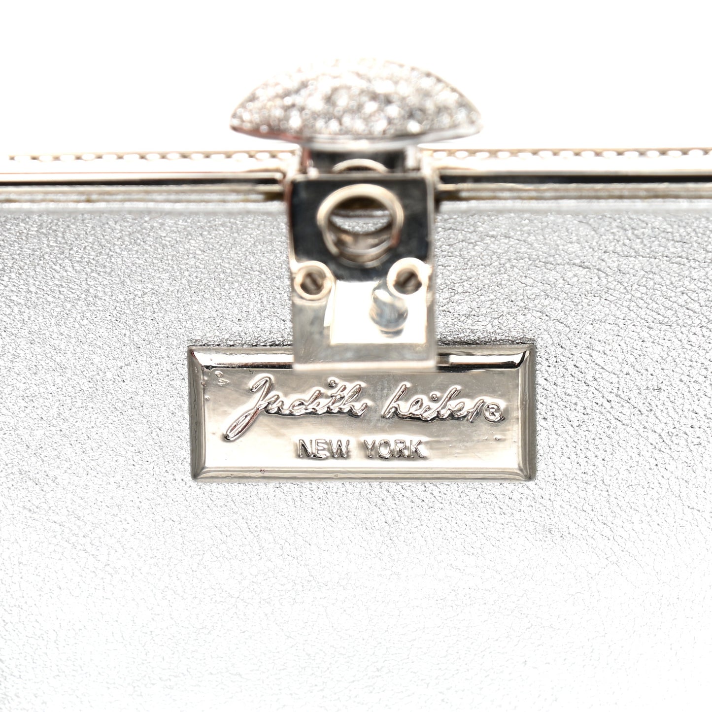 Swarovski Crystal Minaudiere Clutch Silver