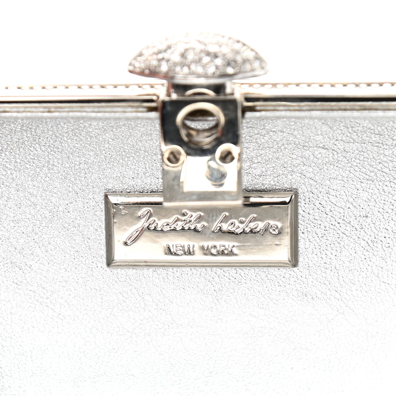Judith Leiber Swarovski Crystal Minaudiere Clutch Silver 5 of 7