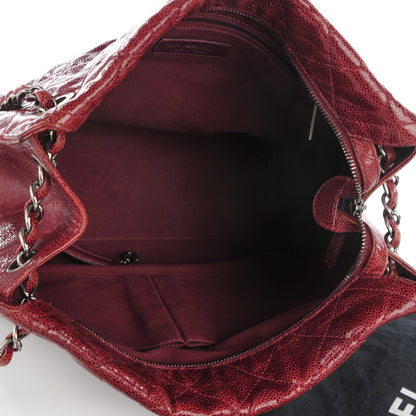 Chanel Crumpled Grained Calfskin CC Crave Tote Burgundy 6 of 8