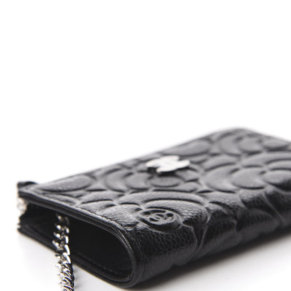 Chanel Caviar Camellia Embossed Key Holder Case Black 6 of 11