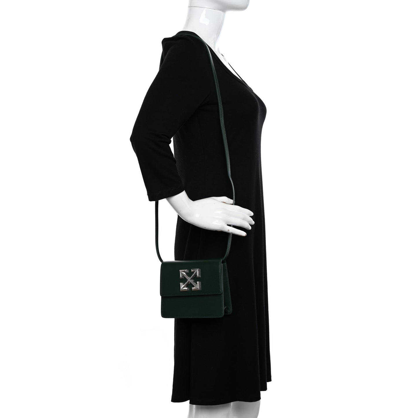 Calfskin Jitney 0.7 Crossbody Bag Dark Green