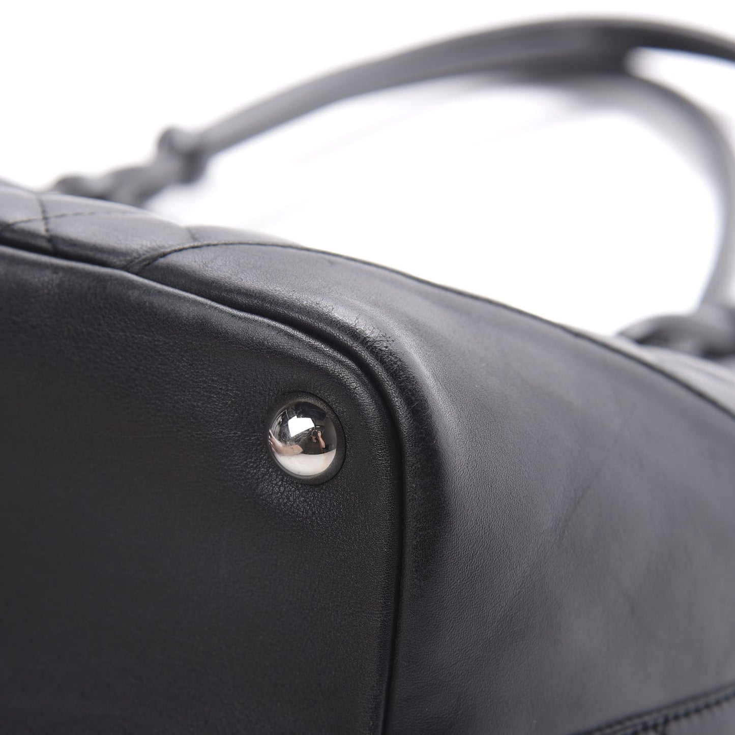 Calfskin Quilted Large Cambon Tote Black