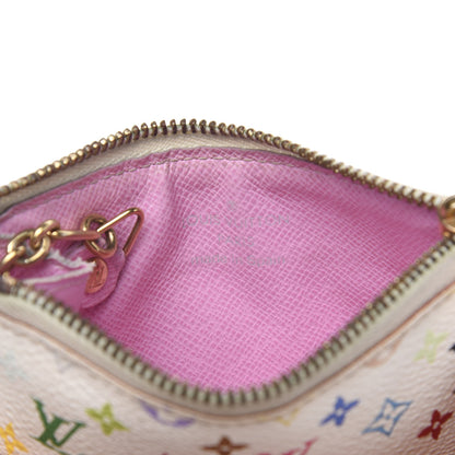 Louis Vuitton Monogram Multicolor Key Pouch White Litchi 5 of 9