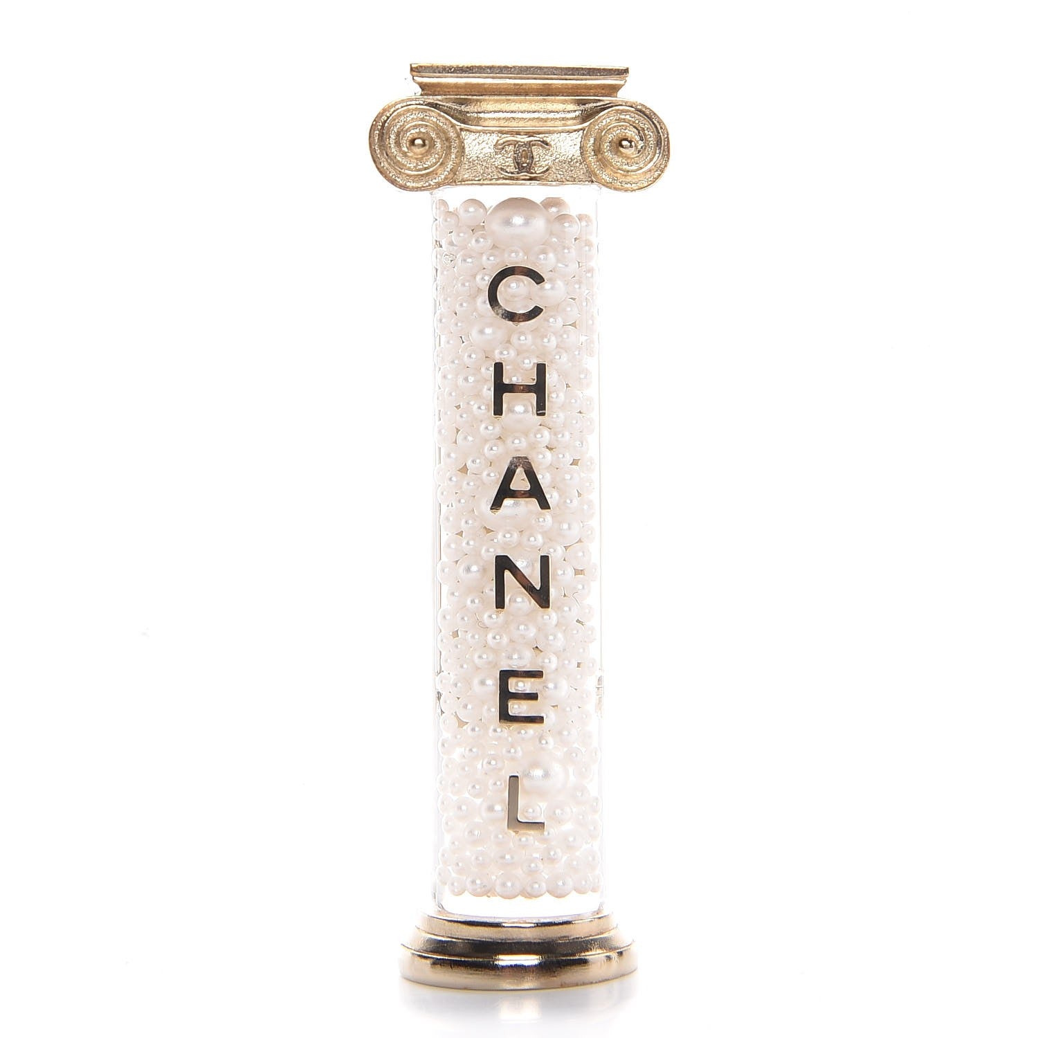 Chanel Pearl Ancient Greek Column Brooch Gold 1 of 5