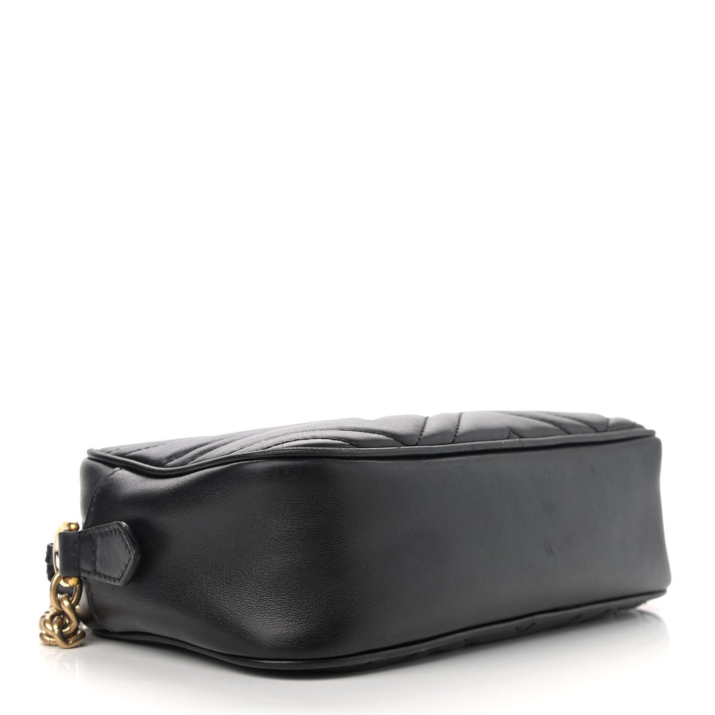 Calfskin Matelasse Small GG Marmont Chain Shoulder Bag Black