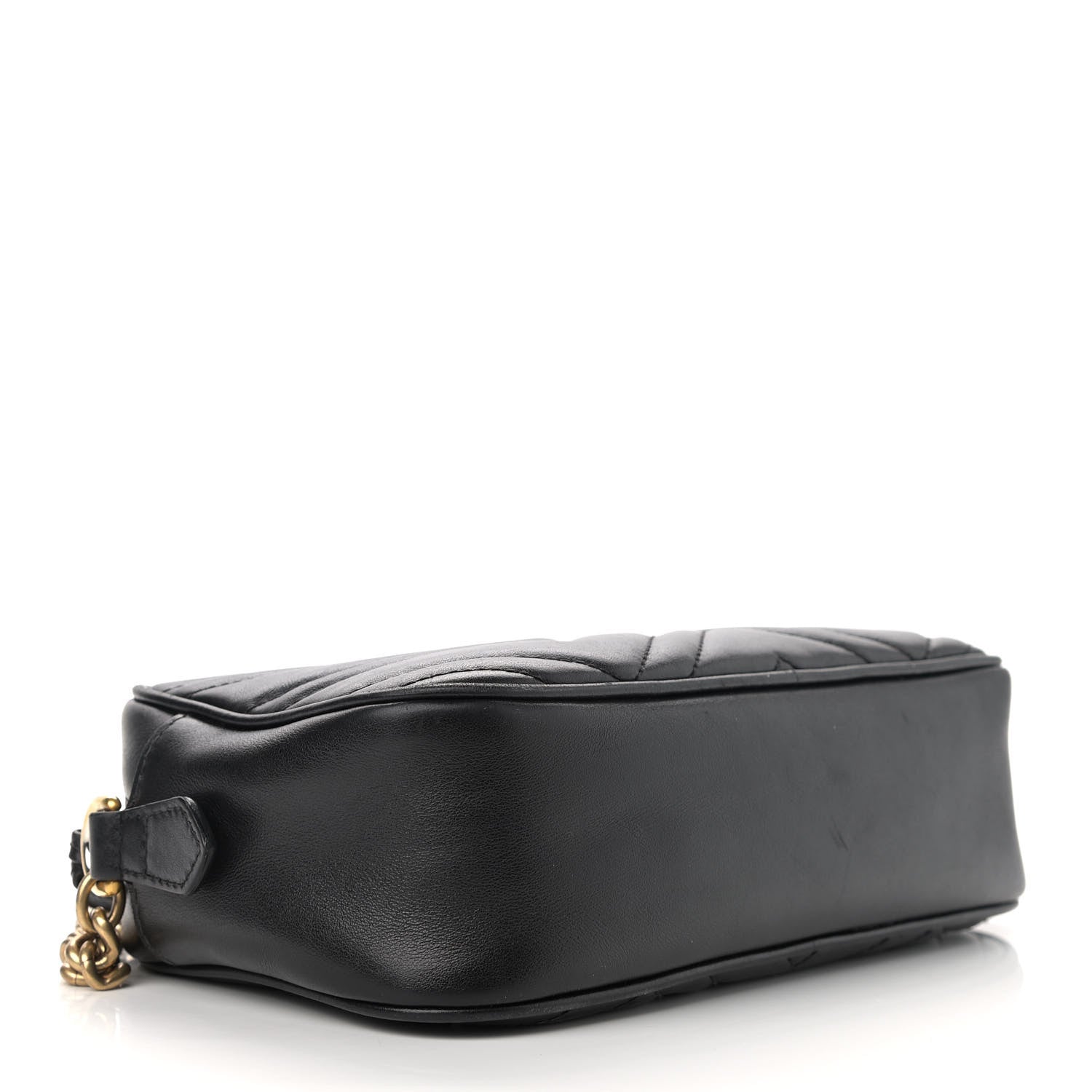 Gucci Calfskin Matelasse Small GG Marmont Chain Shoulder Bag Black 4 of 13