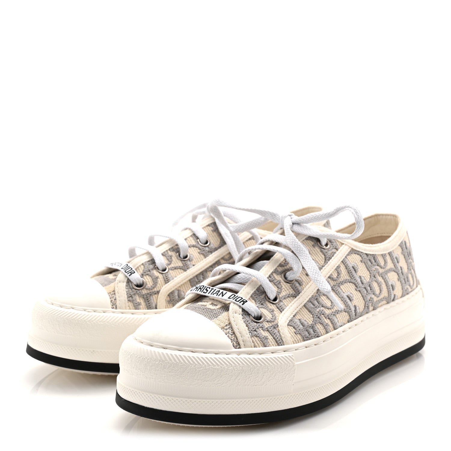 Christian Dior Canvas Oblique Walk'N'Dior Low Top Platform