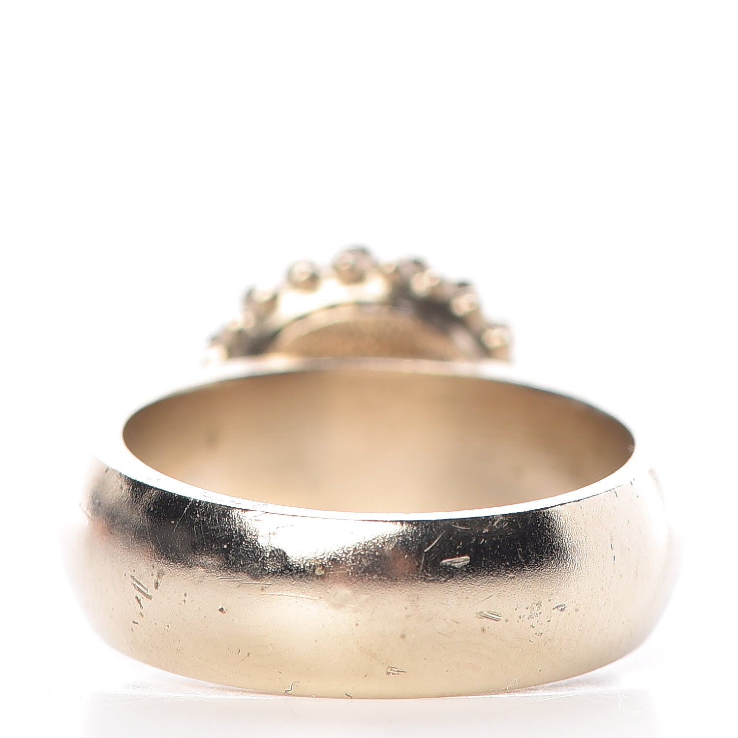 Chanel Pearl Crystal CC Ring 53 6.25 Gold Pearly White 3 of 10