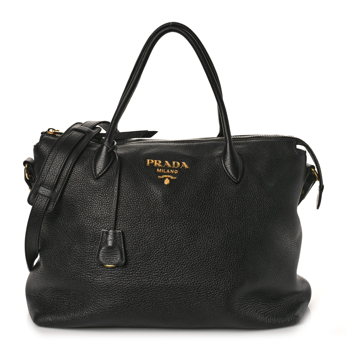 Vitello Daino Shopping Tote Black
