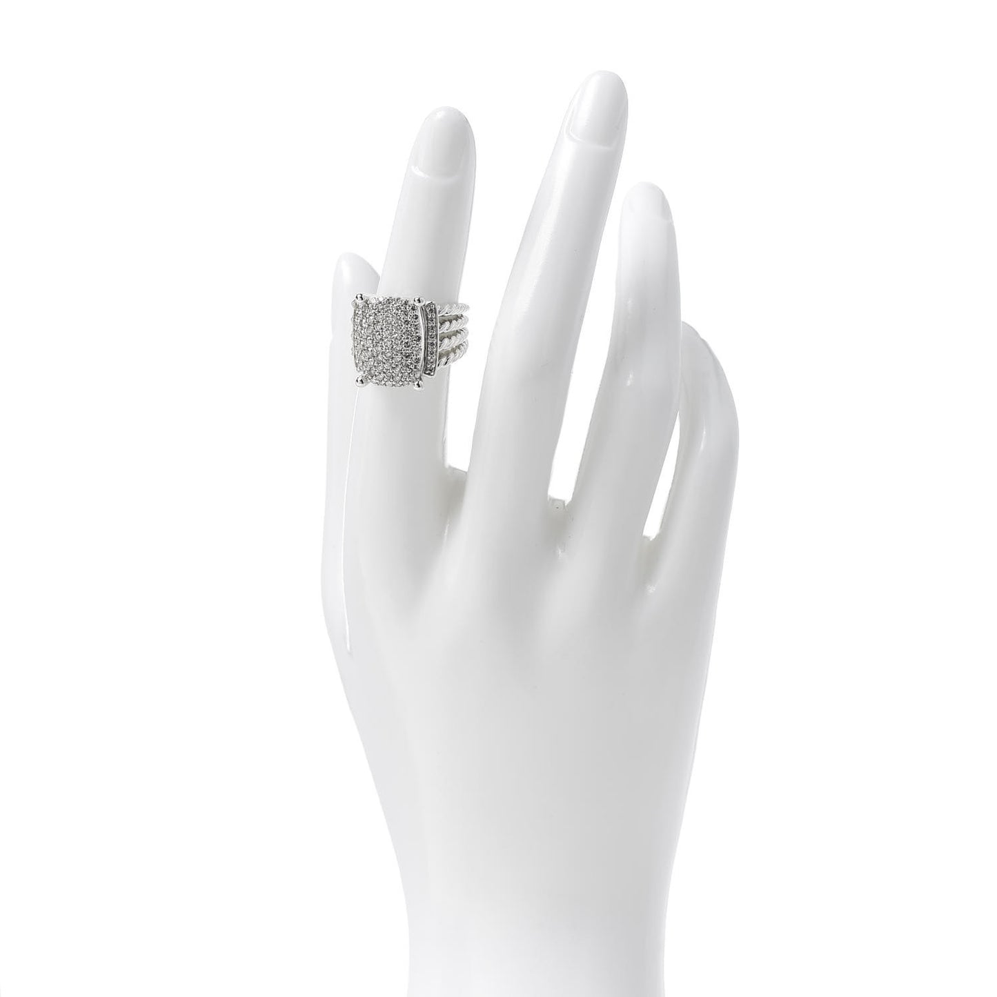 Sterling Silver Diamond 16mm Wheaton Ring 52 6