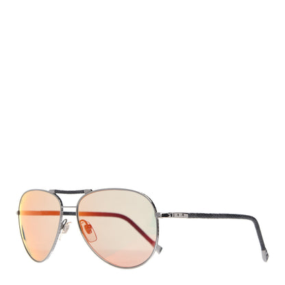 Louis Vuitton Damier Graphite Conspiration Pilote Aviator Sunglasses Z0791U Silver 1 of 8